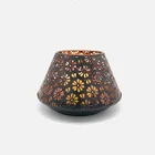 Hollow Metal Candle Holder with Flickering LED Candle For Home Decor