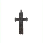Whole custom permutation structure european style IP black stainless steel cross pendant