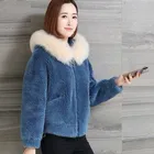 2020 New Arrivals fashion faux fur collar lamb wool women ladies short coat