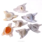 Hot Sale Carving Agate Geode Wolf Head For Decoration