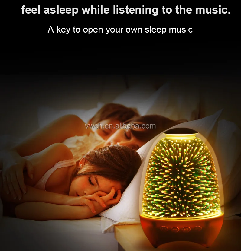 Bluetooth Speaker Portable Smart Touch LED Night Light with 3D Glass Music Player Hands-free with TF Card 7color Charging - ANKUX.COM
