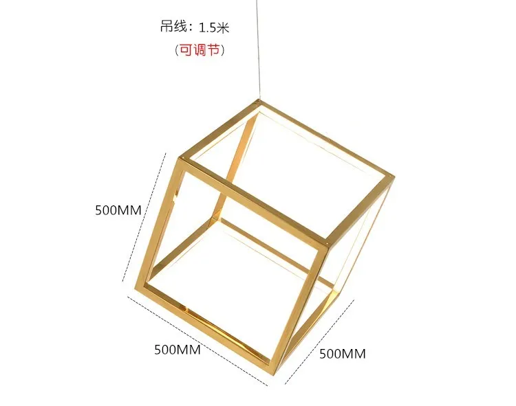 Modern designer lighting stainless steel geometric triangle led chandelier pendant light