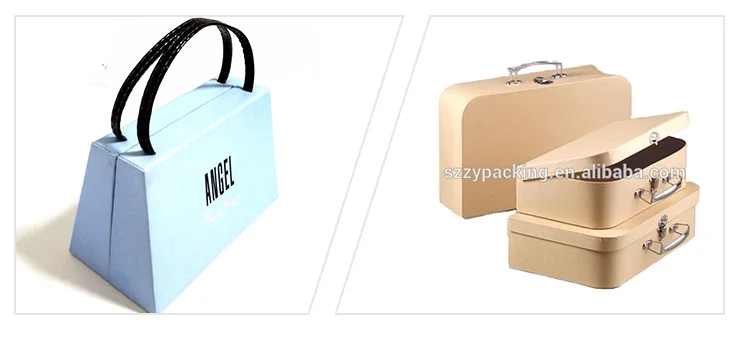 suitcase shaped gift box, high end white box packaging