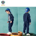 Boys Boys Plus Fleece Suit Children's Round Neck Cartoon Plus Fleece Thick Sports Suit