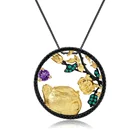 Abiding Natural Gemstone Amethyst Fashion Gold Plated 925 Sterling Silver Pendant Jewelry Women