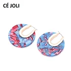 Good qualtiy large round acetate hoop gold plated earrings fashion design jewelry for woman