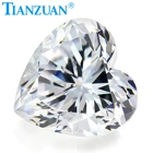 Cz Loose Gemstone Loose CZ 6A Grade White Heart Shape Cubic Zirconia Artificial Loose Gemstones 100pcs
