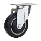 Medium Duty Threaded Stem Pvc Pu Heavy Duty 8 Inch Trolley Cart Rubber Wheel Caster