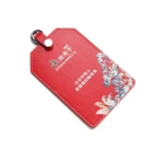 China supplier woman slim fashion red microfiber office employee's id card holder