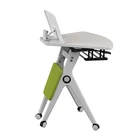 Fan Shaped Training Desk Plastic Conference Folding Table with Wheels for Office School