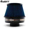DEFT Car Universal Racing Air Filter 76MM Car High Flow Air Intake Filter Auto Intake Induction Kit 3" inch 76mm
