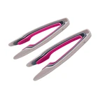 Customized hot sell 3 sets kitchen mini plastic fancy salad food grade serving tongs set with opp bag sticker