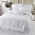 Taitang Hotel Bed Linen Bedsheet Luxury White Bedding Set Queen King 100% Cotton Bed Sheet Set
