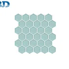 Parquet Mosaic Glass 100% Matt White Small Hexagon Tile Mosaic Glass