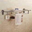 Adjustable Green Bronze Modern Wall Mounted Hotel Bathroom Stainless Steel Bath Towel Rack