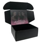 Matt Black Small Cardboard Corrugated Foldable Packing Mailing Box Free Sample Custom Logo Cosmetic Mail Shipping Box