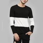 men fashion casual blank custom logo printing crewneck Colour block cotton t shirt