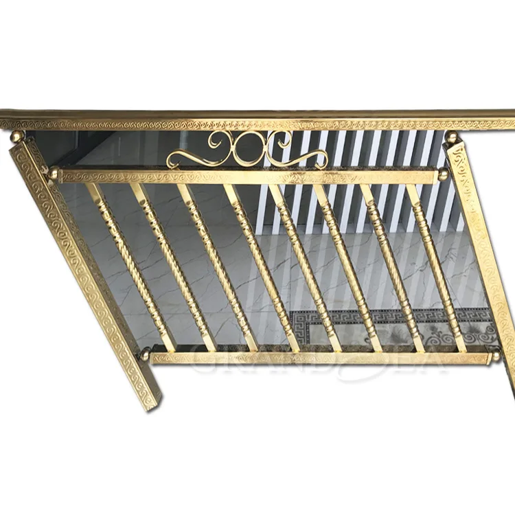 Waterproof anti-rust golden colored stainless steel stair railing designs