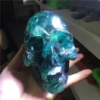 Wholesale Hand Carved Natural Polished Green Fluorite Quartz Stone Crystal Skulls