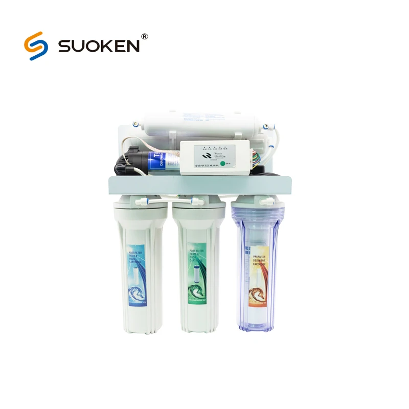 Suoken الاستخدام المنزلي 8 مرحلة RO عكس مرشح الانتشار الغشائي مع الأشعة فوق البنفسجية وفلاتر المياه إزالة الكالسيوم