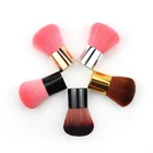 Kabuki Brush Metal Gold Silver Handle Synthetic Hair Makeup Kabuki Brush Powder Brush