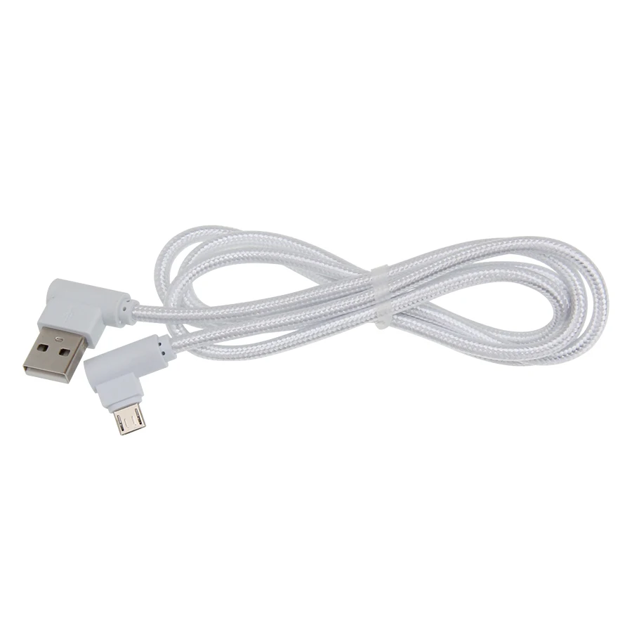 Short Micro USB Data Cable 25cm Nylon 90 Degree Elbow Wire Fast Charging for Samsung S7 Edge Xiaomi LG Android Smartphone - ANKUX.COM