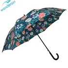 27inch straight auto open double ribs satin fabric rain umbrella wholesale