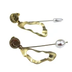 Gold Plated Small Round Coin Irregular Geometric Metal Earrings for Women