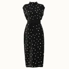 2019 Summer New Popular Workplace Fashionable Ladies Silk Dress Waist Slimming Temperament Black Skirt With Belt