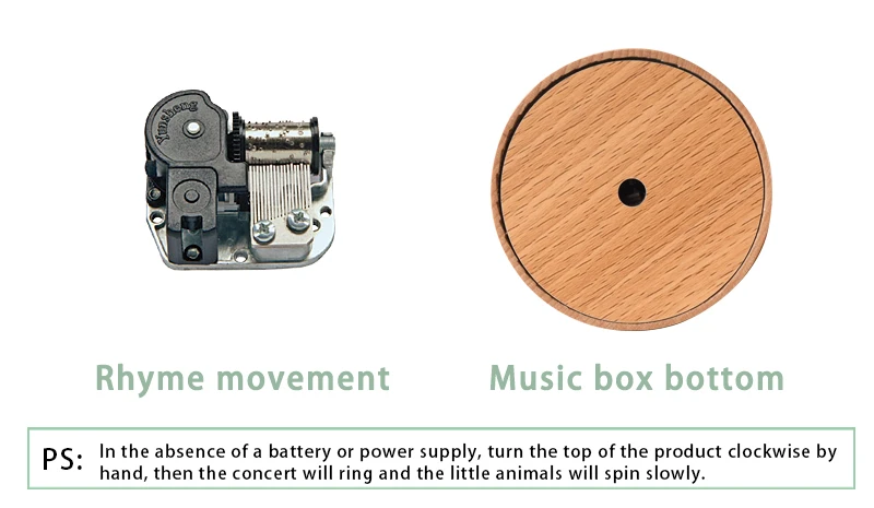 2020 new lovely wooden bear miniature music box for little girls