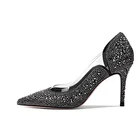 2019 High Heel Stiletto Women's Pumps Black Crystal Shoes x19-c185c Ladies Women custom Dress Shoes Heels For Lady