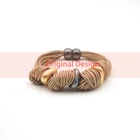 Top Quality beaded handmade braided leather bracelet boho