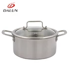 High poly hot aluminum layer fine polishing double hollow handle 24cm cookware soup pot