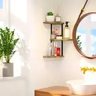 3 Tier Rustic Wood Decor Wall Storage Corner Floating Shelves Wall Mounted wall shelf floating