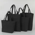 Eco Friendly Biodegradable Custom Printed Black Canvas Shopping Tote Bags