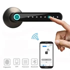 Bluetooth WiFi App Smart Door Lock Biometric lock fingerprint door handle Digital Keyless lock
