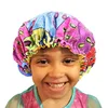 New Design African Print Day And Night Sleep Cap Kids Turban Hat Adjustable Double Layer Satin Silky Baby Hair Bonnet K-15