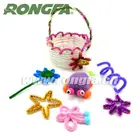 zebra stipe Colorful glitter chenille stem metallic pipe cleaners for diy and craft