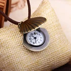Leather Quartz Watch Fashion Long Gold Leather Chain Shell Shape Alloy Copper Quartz Pocket Watch