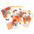 EXPORT christmas wholesale custom logo printed flour sack kitchen embroidered tea towel sets