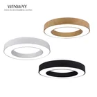 Simple design decorative wood rounded shape led light pendant for dining room