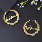 Earrings Personalized Bamboo Name Custom Earrings With Logo