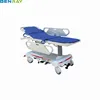 BR-TS8 Guangzhou 4 Function abs handrails steel frame imported PP material Bottom platform luxurious hydraulic stretcher trolley