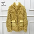 Women Clothes Fashion Winter Coat Knitted Lamb Fur Coat With Factory Cheap Price