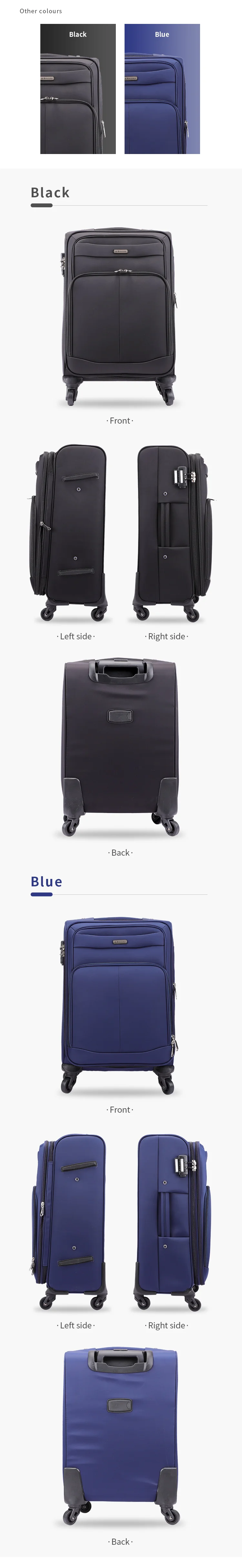 fabric travel luggage