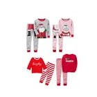Wholesale unisex kids christmas pajamas sets striped cotton t shirt printed children boutique clothing