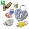 Crystal Lock Pendant USB Flash Drive Lock Shape, Jewelry Lock Pen Drive