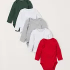 Long sleeve 100% cotton plain baby boy girl clothes romper