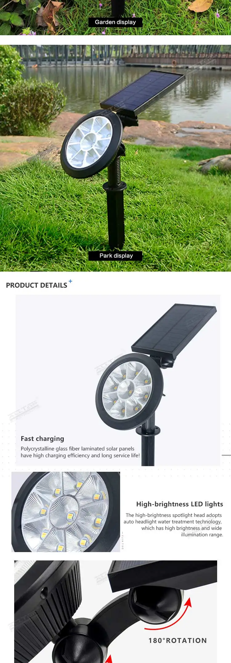 ALLTOP Factory sell Solar Spotlight lamp Solar Landscape Lamps solar Garden lights with Solar Cell