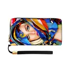 Hot sale women customized wallet pink color beauty cartoon personality customized pattern durable wallets leather men